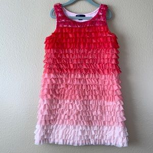 Gap Kids Pink Ombré Tiered Sleeveless Ruffled Dress